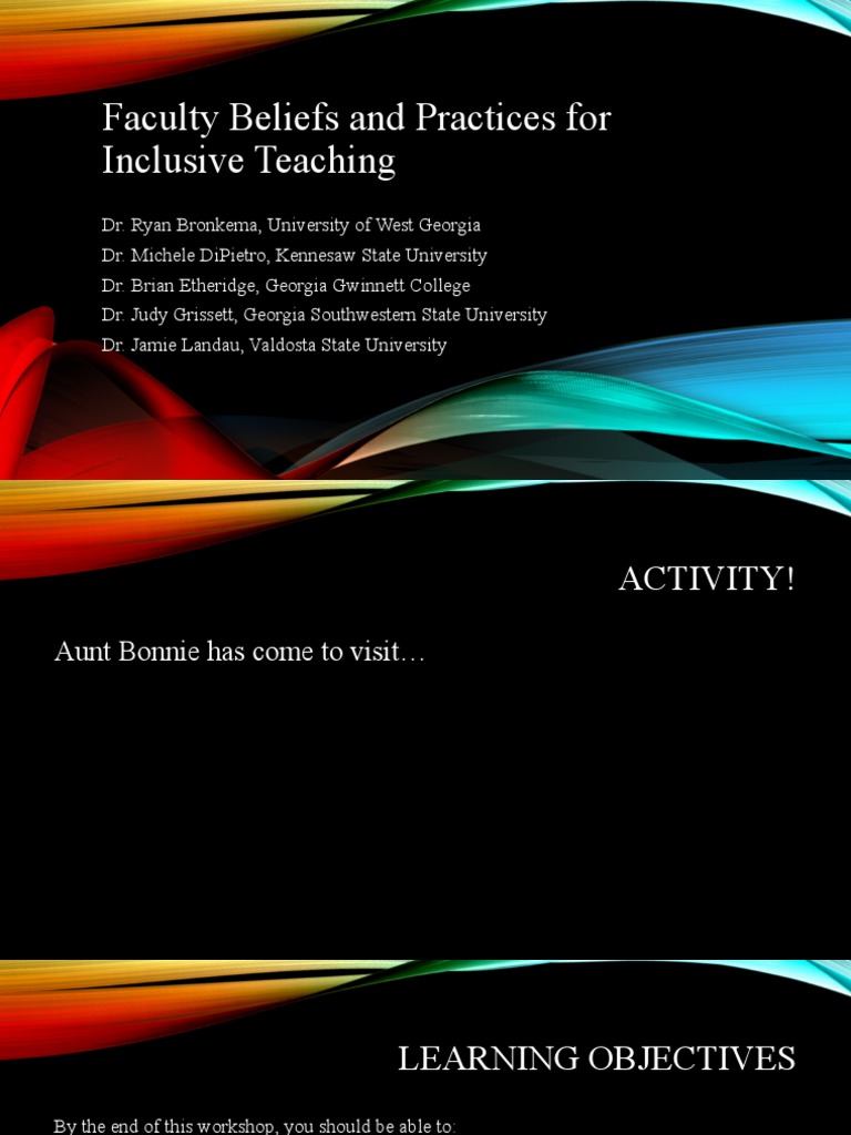 USG Inclusive Pedagogy Workshop Presentation | PDF | Pedagogy | Social ...