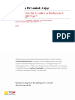 Urbaniak-Zając D - O Stosowaniu Hipotez W Badaniach Pedagogicznych