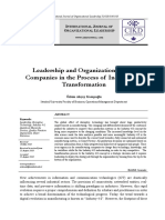 Leadership and Organization For The Companies in The Process of Industry 4.0 Transformation