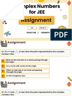 Complex Numbers - Assignment For JEE