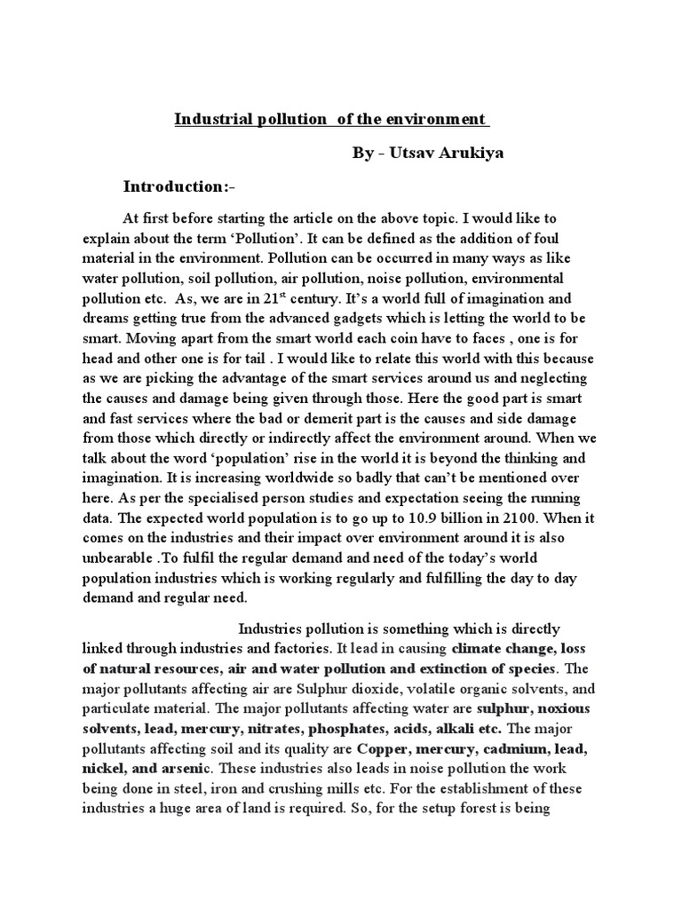 Industrial Pollution and Its Impact | PDF | Pollution | Climate Change