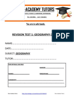 Geography (Form 4) - Test 1 (2019)