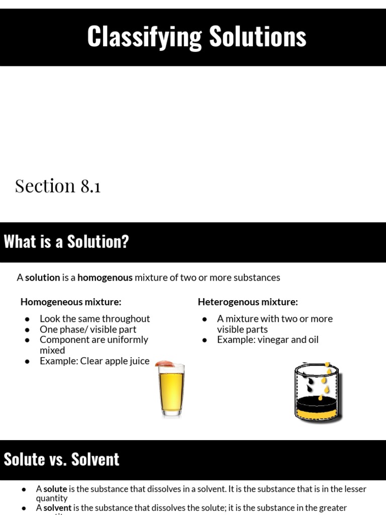 Understanding Solutions and Their Components | PDF | Solubility | Mixture