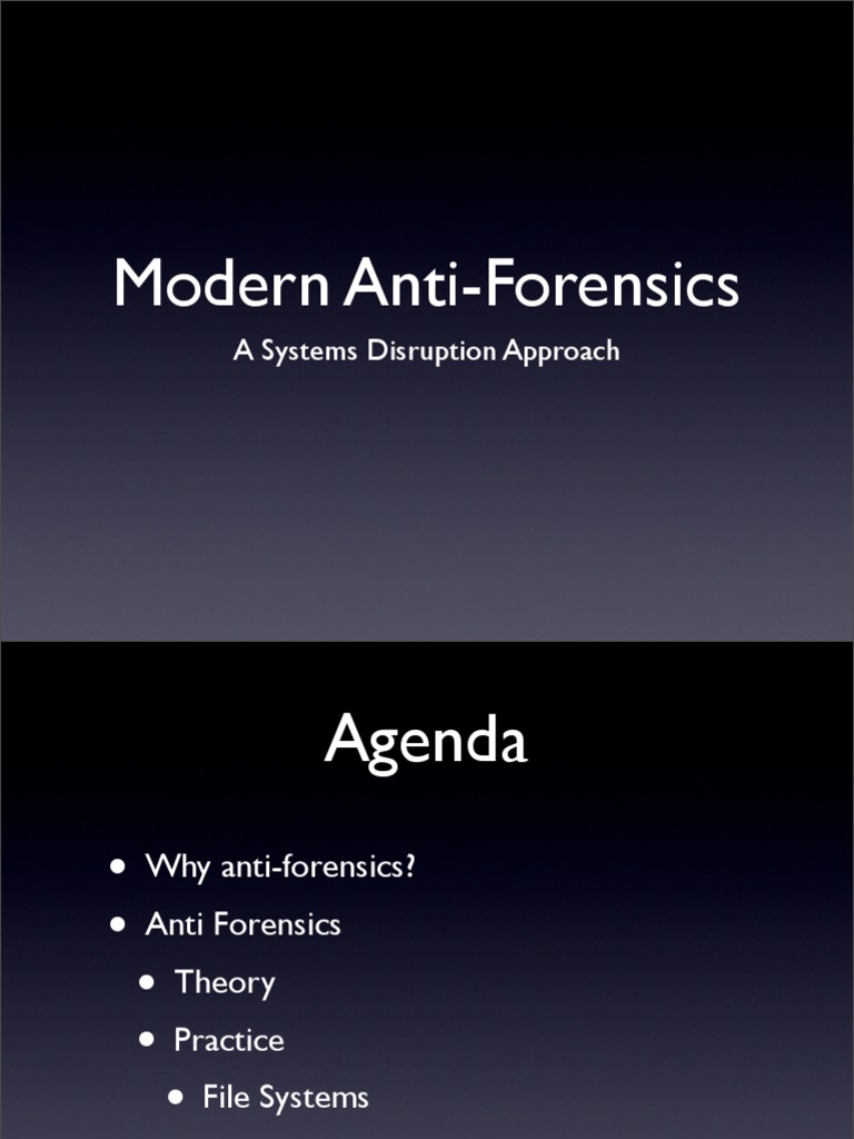 Modern Anti Forensics A Systems Disruption Approach PDF Software