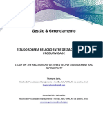 Gestão & Gerenciamento: Estudo Sobre A Relação Entre Gestão de Pessoas E Produtividade