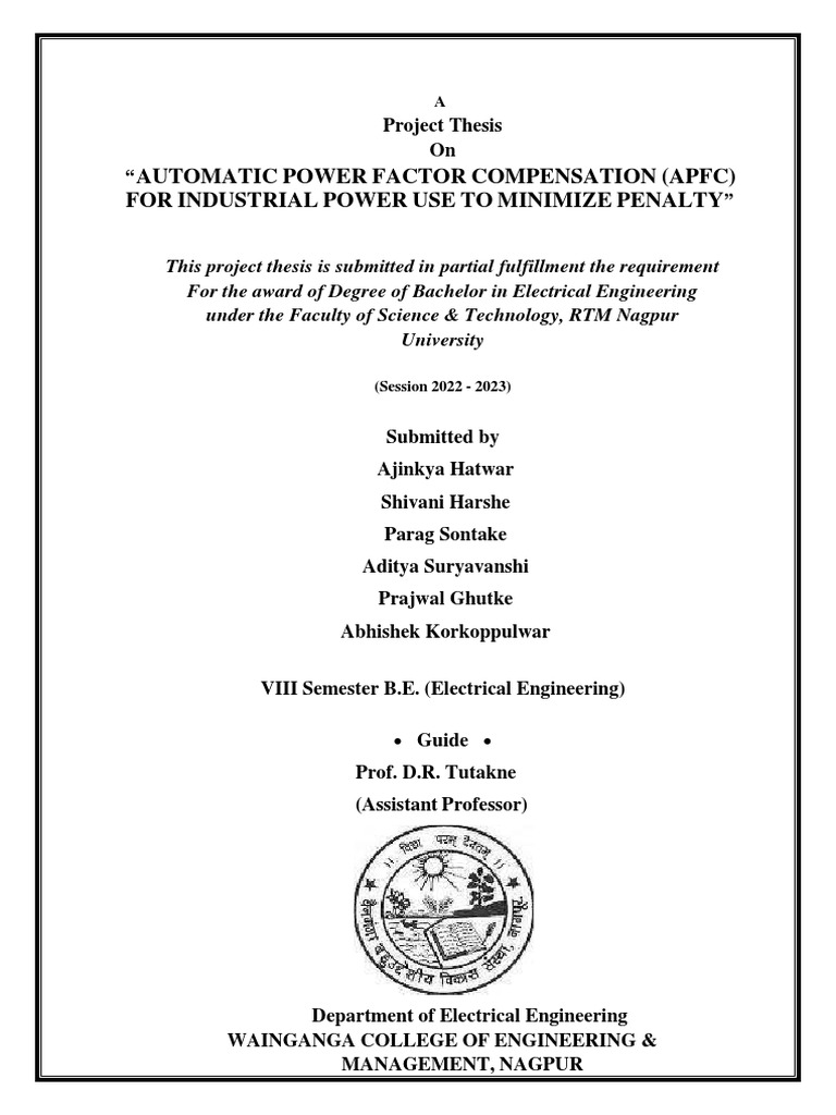 Sample Thesis PDF Ac Power Electric Power