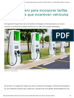 Opinión - Plan de Perú para Incorporar Tarifas Diferenciadas Que Incentiven EV-Portal Movilidad - Noticias Sobre Vehículos Eléctricos