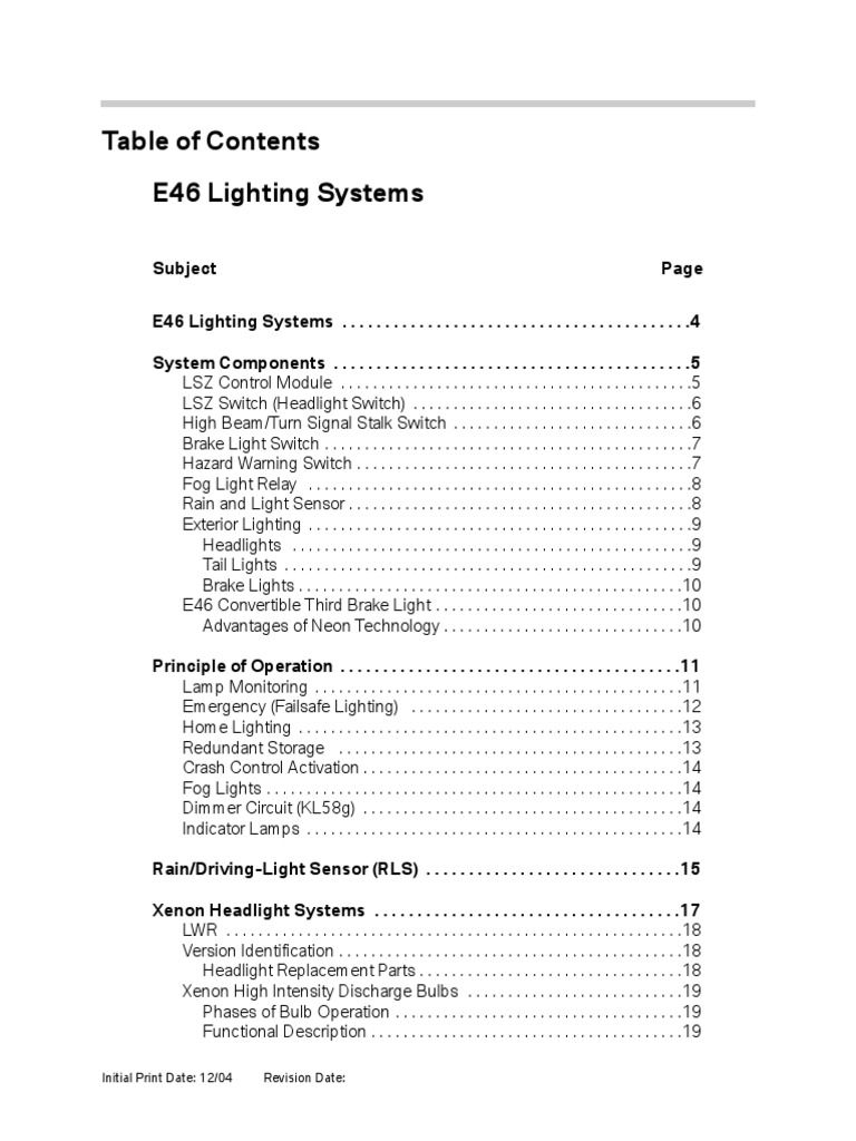 03c E46 Lighting Systems PDF Headlamp Incandescent Light Bulb