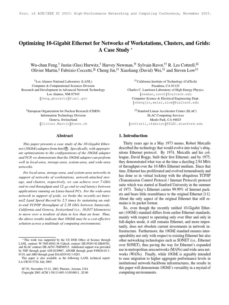 10Gb Ethernet | PDF | Transmission Control Protocol | Network Interface ...