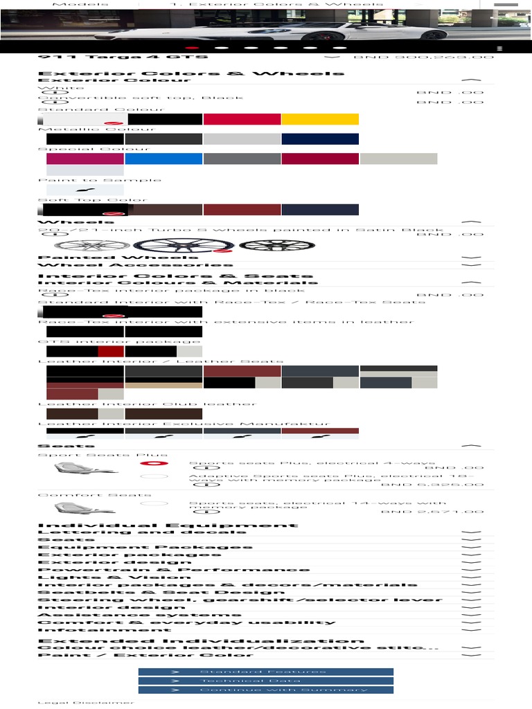 Porsche Car Configurator PDF Rear Wheel Drive Vehicles Automotive