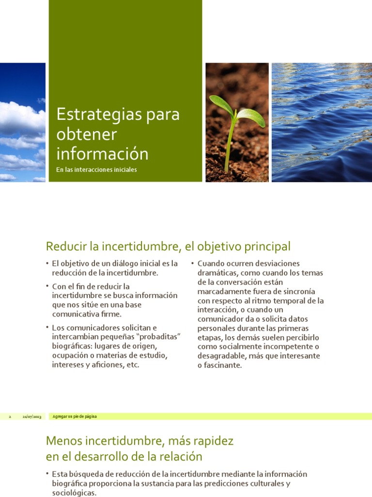 Estrategias para Reducir la Incertidumbre | PDF | Empatía | Información
