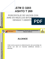 ASTM D 3203 Aashto T 269: Porcentaje de Vacios Con Aire en Mezclas Bituminosas Densas Y Abiertas