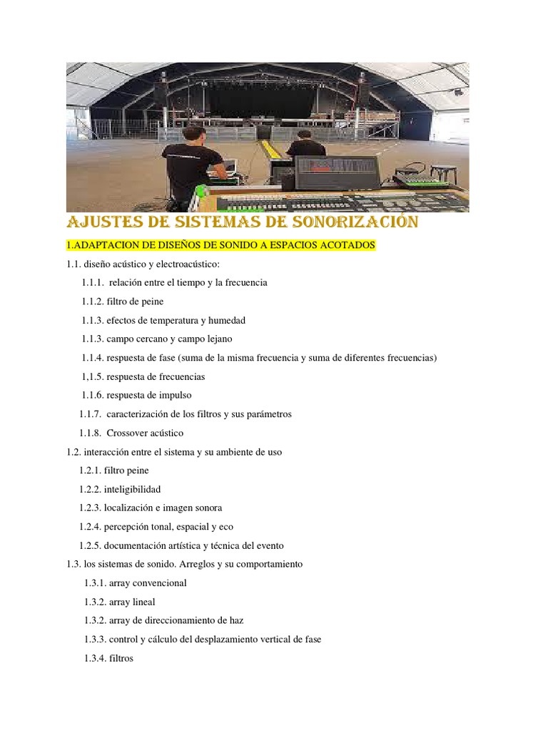 Teoria Asignaturas 2º Sonido Pasra Audiovisuales y Espectaculo | PDF ...