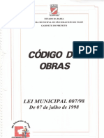 Codigo de Obras Lei Municipal #007-1998