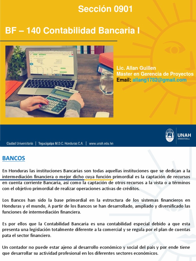 Contabilidad Bancaria I Parcial Diapositiva 2 Pdf Bancos Contabilidad
