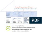 Horario de Examen Primer Trimestre