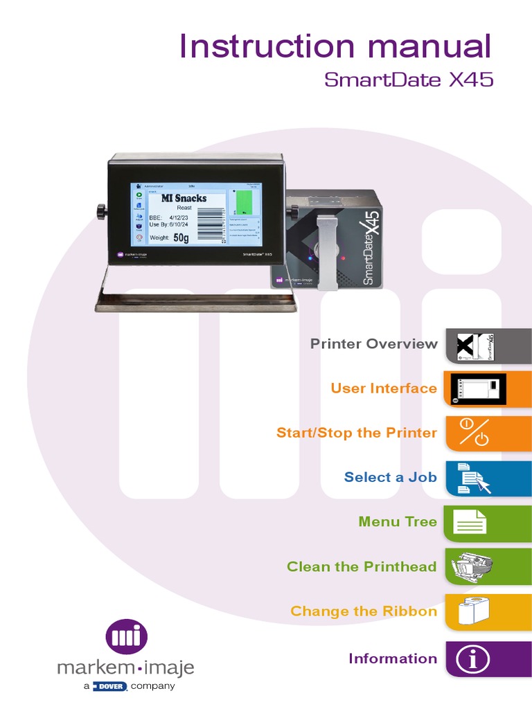 SmartDate X45 Printer Instruction Manual | PDF | Printer (Computing ...