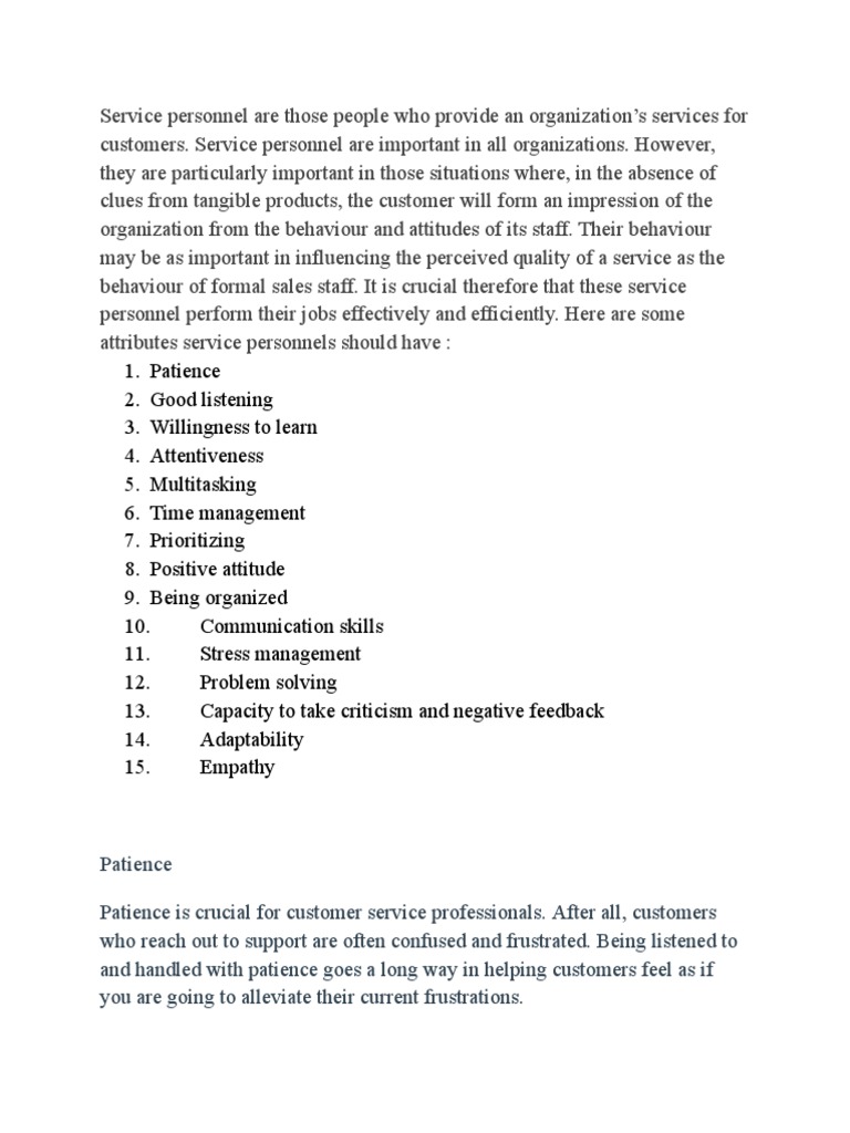 Essential Skills for Service Personnel | PDF | Empathy | Behavior