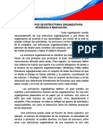 Unidad V Tipos de Estructuras Organizativas Eficiencia e Innovación.