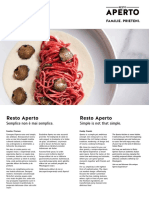 Resto Aperto Menu