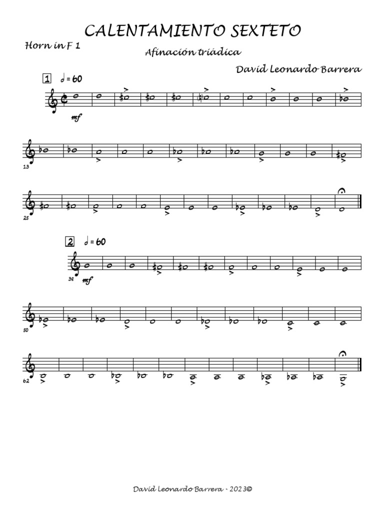 Calentamiento sexteto triada corno en fa pdf