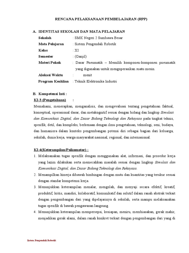 3.3 RPP Pengendali Sistem Robotik | PDF
