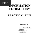 Aryan Bhatia - Practical File Java