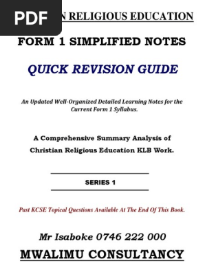 Form 1 Cre Simplified Notes