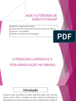 A pesquisa jurídica e a pós-graduação no Brasil