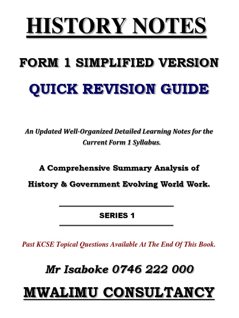 Form 1 History Simplified Notes | PDF | Radiocarbon Dating | Archaeology