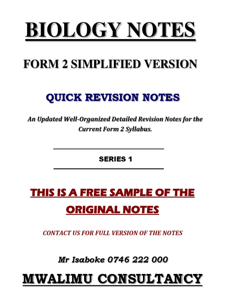 f2 Biology Simplified Notes SP | Download Free PDF | Ventricle (Heart ...
