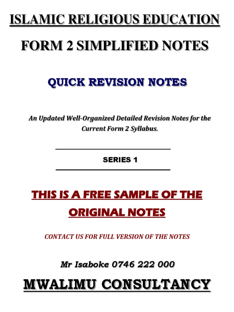 f2 Ire Simplified Notes SP | PDF | Hadith | Prophets And Messengers In ...