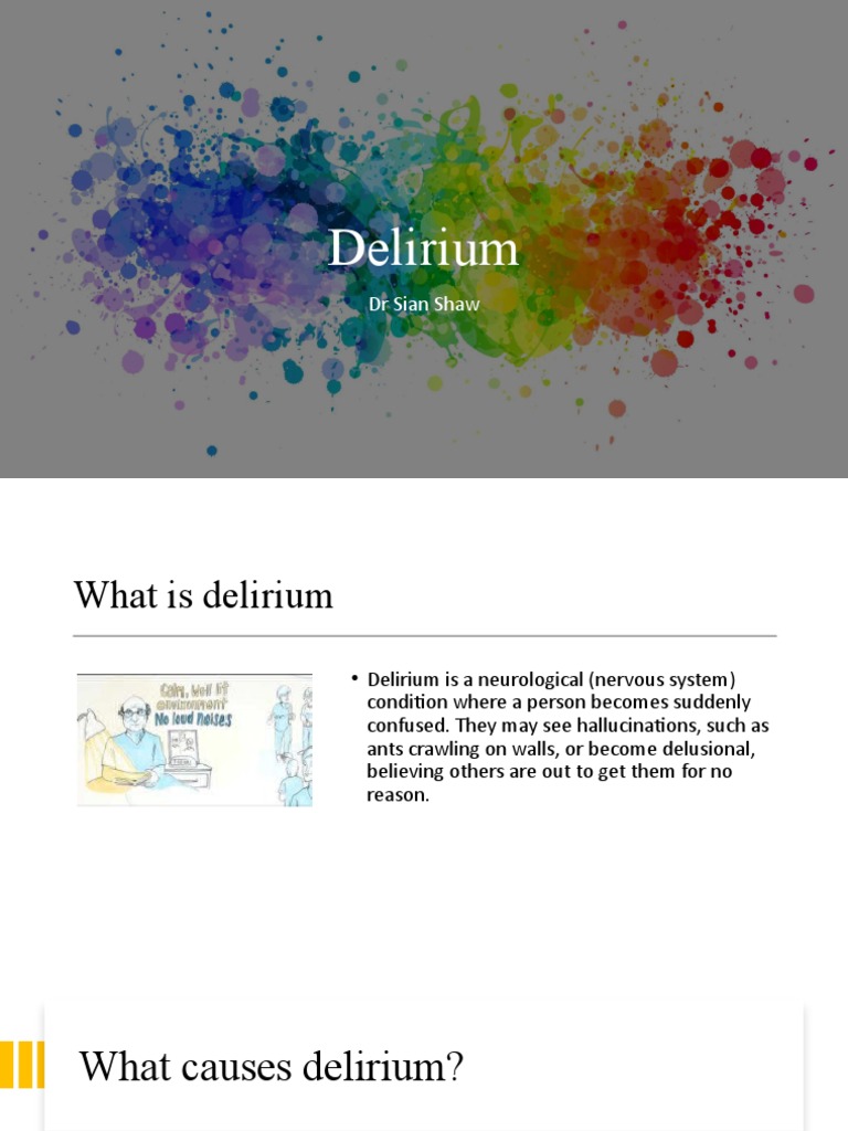 Delirium | PDF | Neurotransmitter | Caregiver