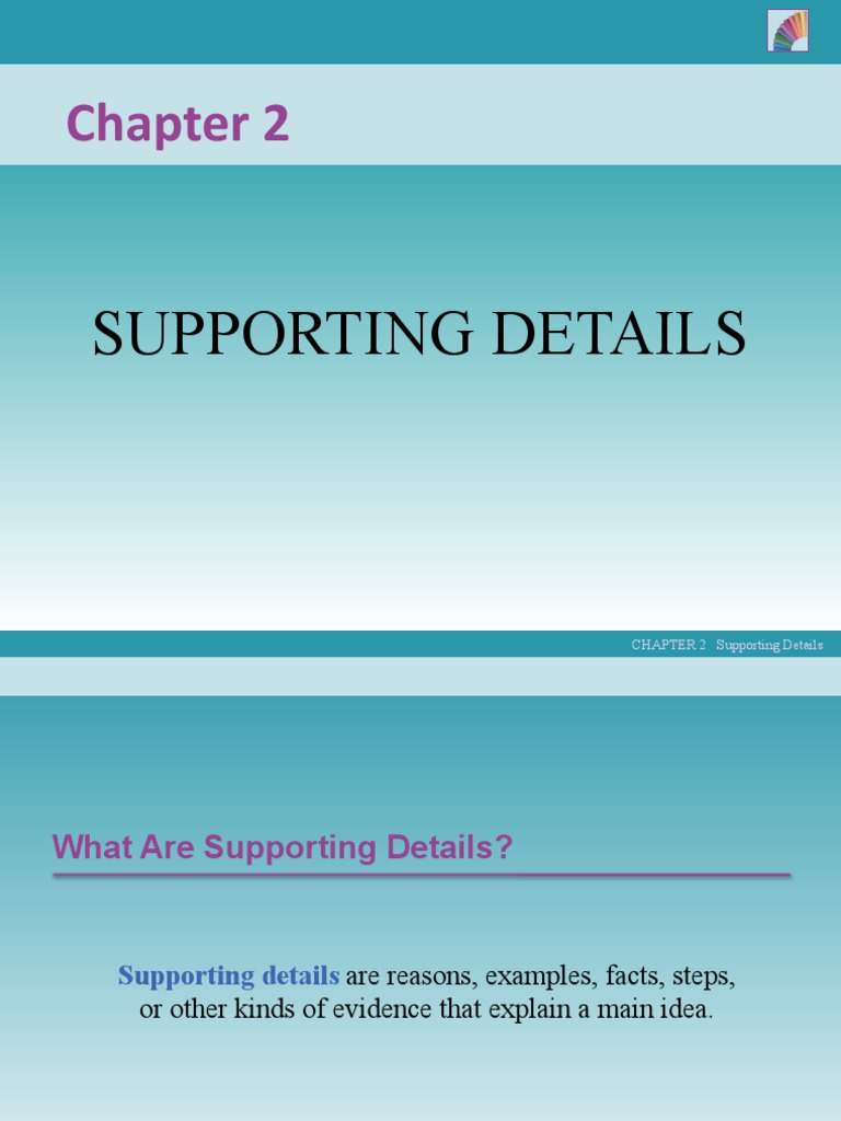 Major And Minor Supporting Details PDF Behavioural Sciences