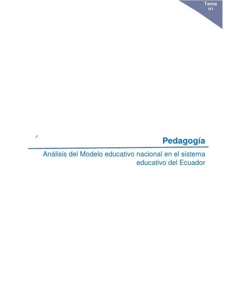 Análisis del Modelo Educativo en Ecuador | PDF | Plan de estudios ...