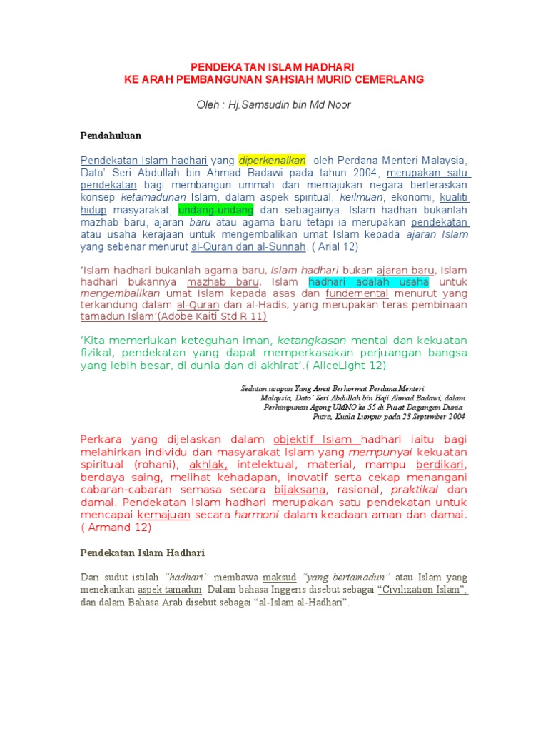 Islam Hadari Assigment2011 Pdf