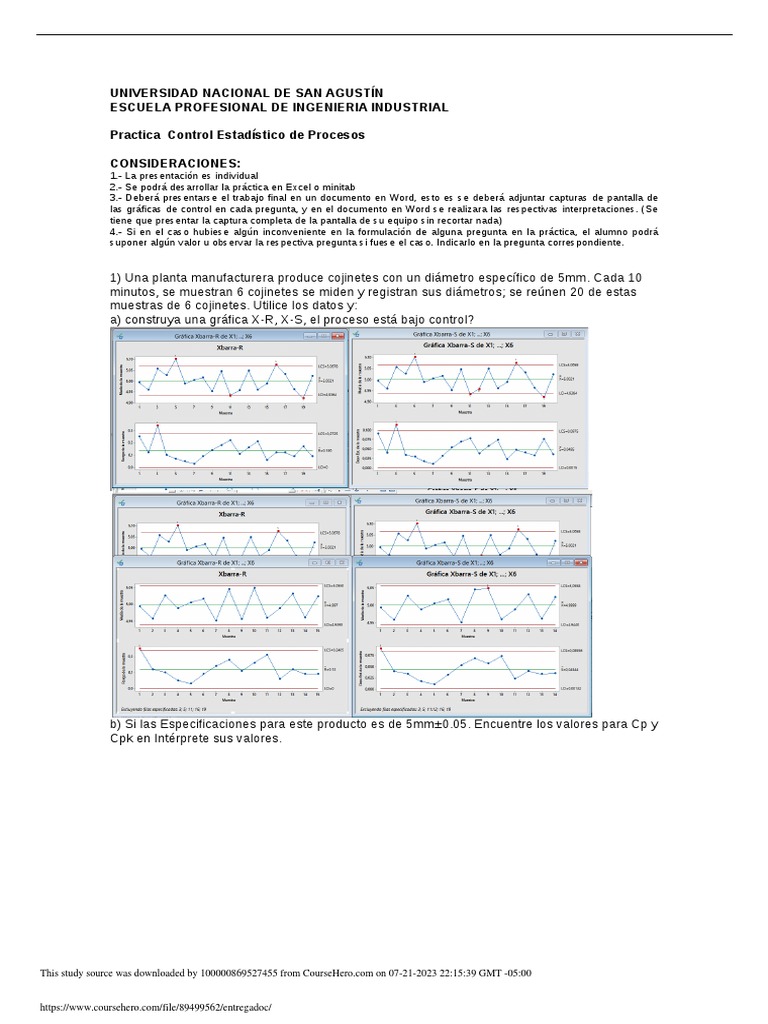 Control Estadístico de Procesos en Excel | PDF | Ingeniería