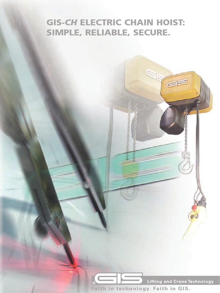 Gis Electric Chain Hoist Brochure PDF Crane (Machine) Power Inverter