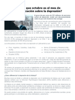 Sabías Que Octubre Es El Mes de Concientización Sobre La Depresión