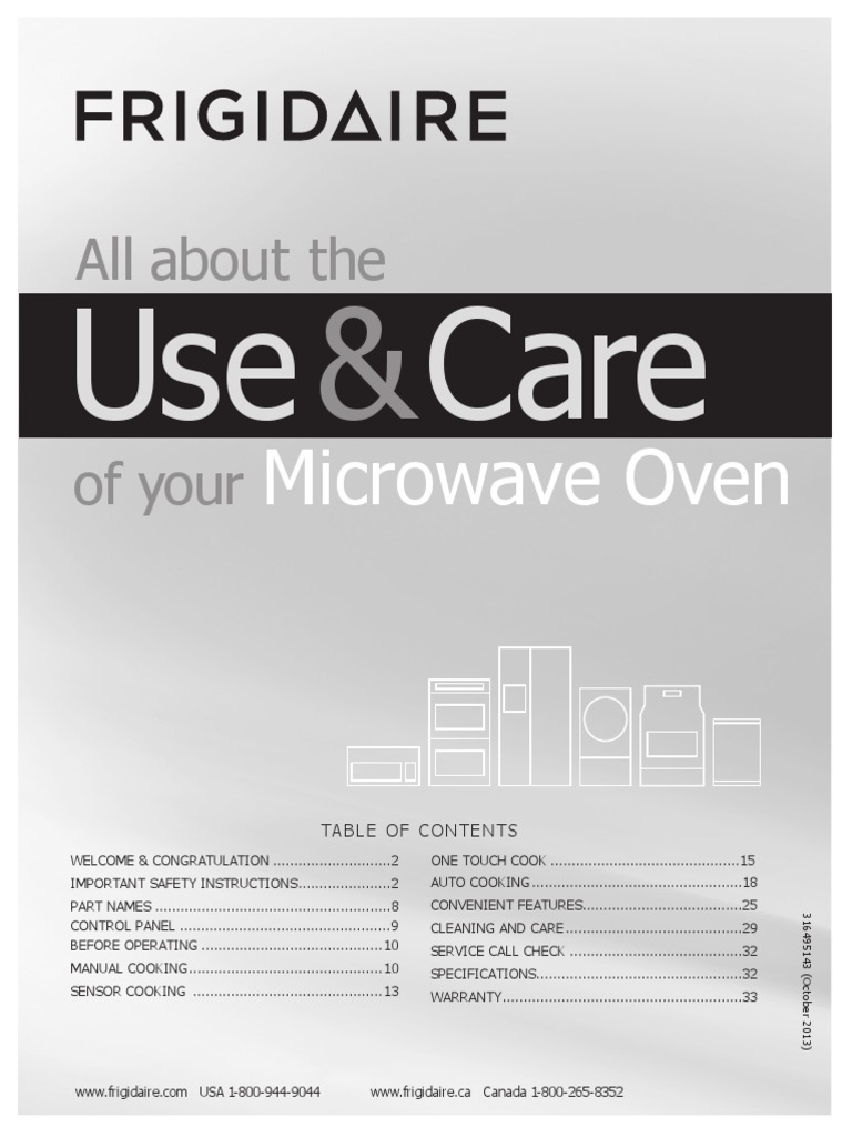 Frigidaire Fgmv175qfa UsMan (En) PDF Ac Power Plugs And Sockets