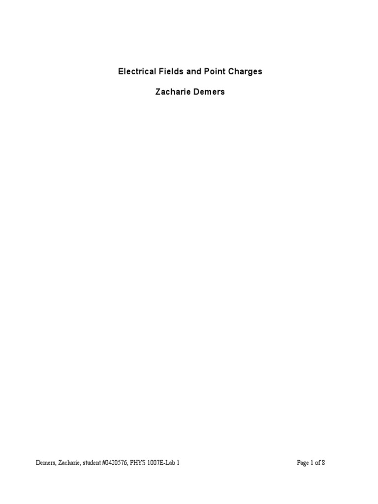 Lab1 Template Phys1007e Pdf Electric Field Electromagnetism