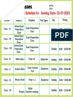 Blue Simple Class Schedule