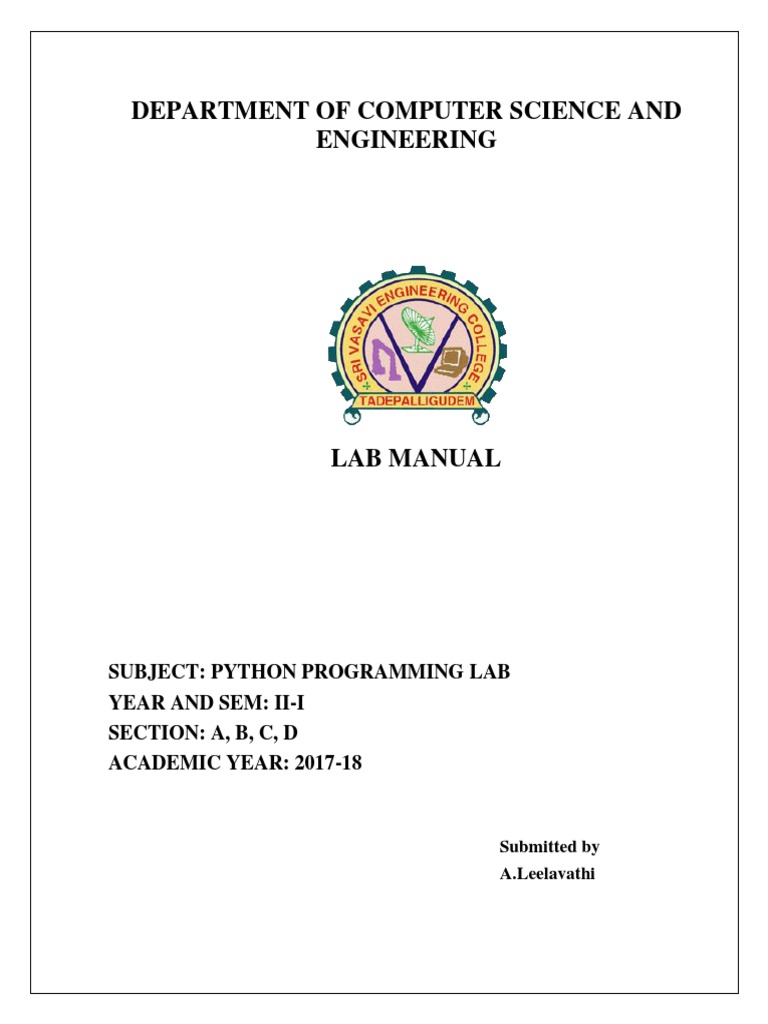 Python Lab Manual - 280 Most | PDF | Python (Programming Language ...