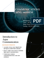 Aqua Communications Using Modem: Presented by