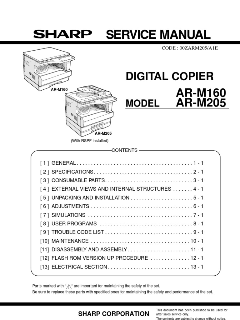 Service Manual AR-5220 | PDF | Image Scanner | Exposure (Photography)