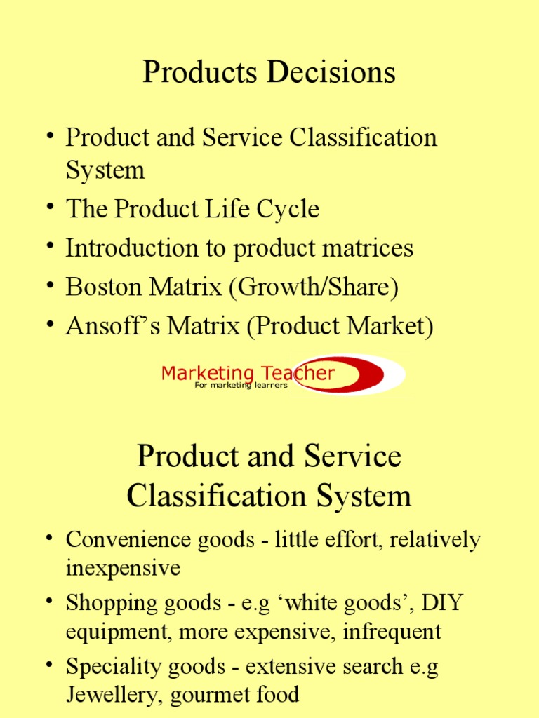 Product Classification and Life Cycle Guide | PDF | Business Economics ...
