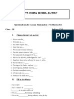 Question Bank For Annual Examination