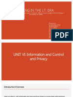 Week 11-12 Unit 6 - Information and Control and Privacy