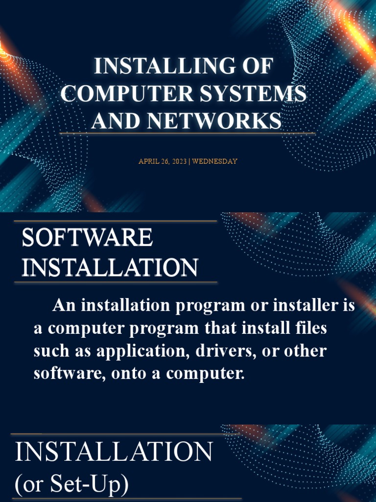 Installing Computer Systems and Network. | PDF | Installation (Computer