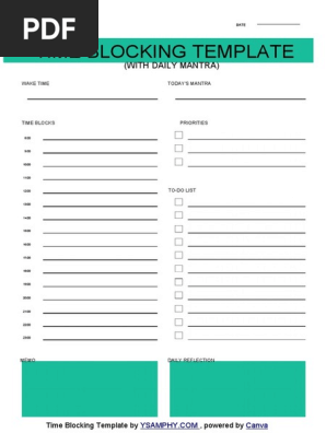 Time Blocking Template 36